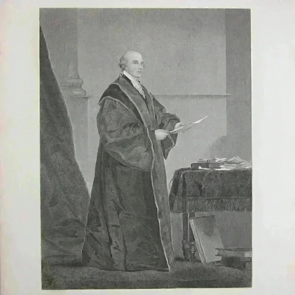 Art Print John Jay Portrait America 1st Chief Justice Supreme Court Antique 1862 - Picture 2 of 12
